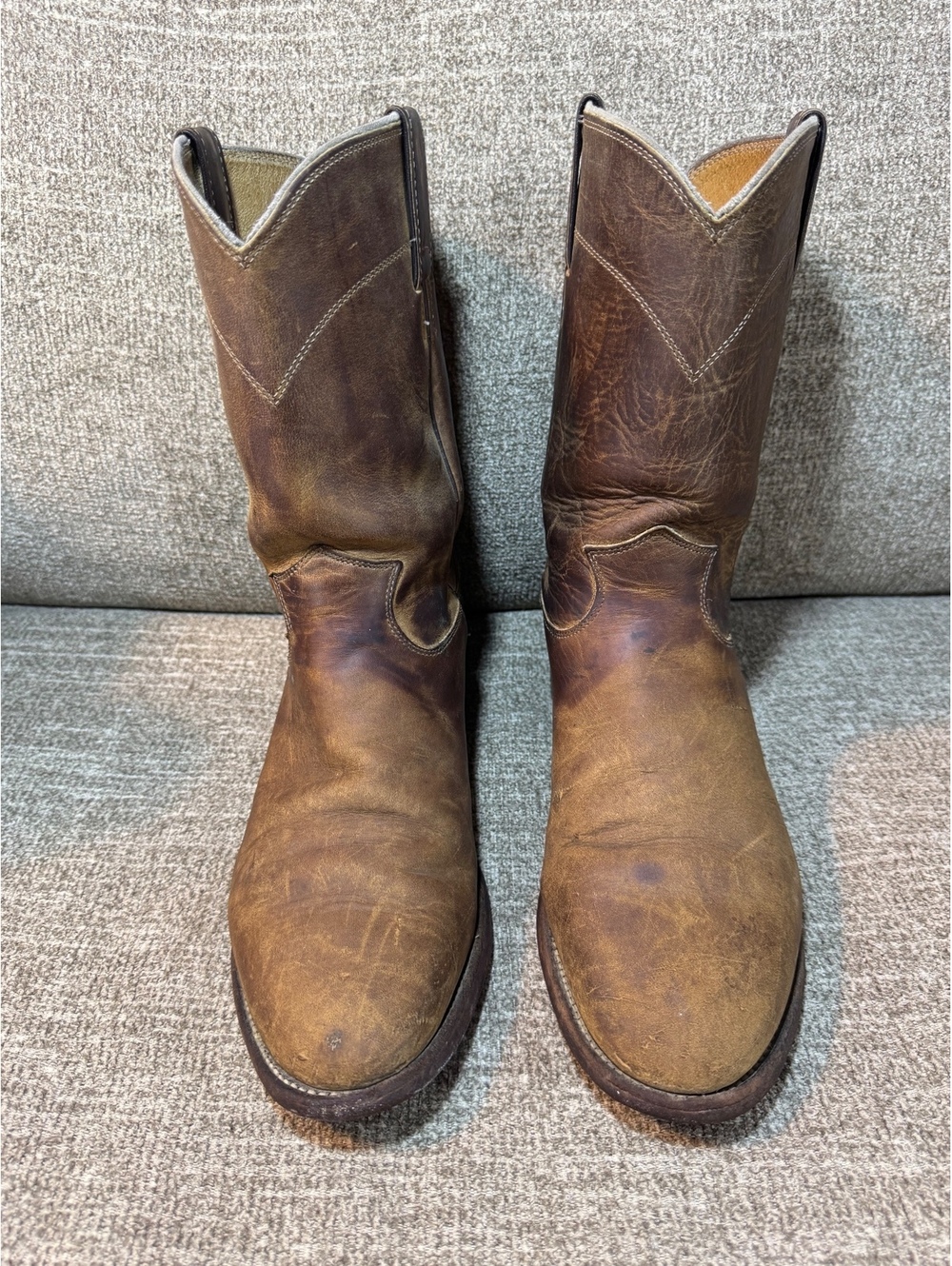 Justin 3408 Men's Classic Leather Roper Western Cowboy Boots Size 9 D